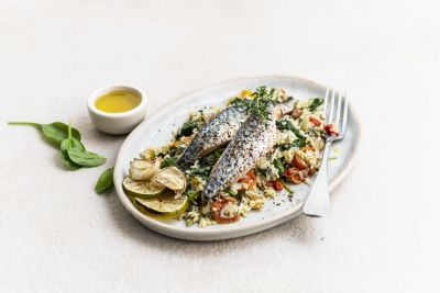 Grilled fish with rice recipe, Ardo styling
