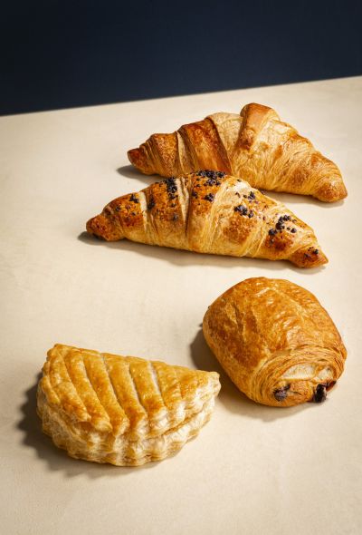 Assortment of butter croissants and pastries