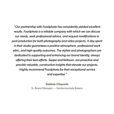Review Solene Chauvin &mdash; Vandemoortele Banquet d'Or campaign photography by Foodphoto