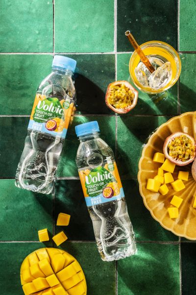 Danone mango passion fruit drink with fresh mango