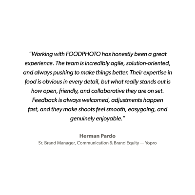 Review Herman Pardo &mdash; Yopro campaign photography by Foodphoto
