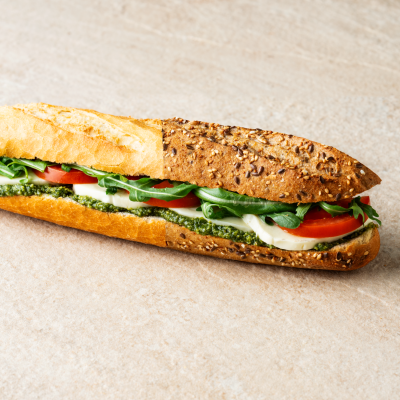 Sandwich with mozzarella on white bread