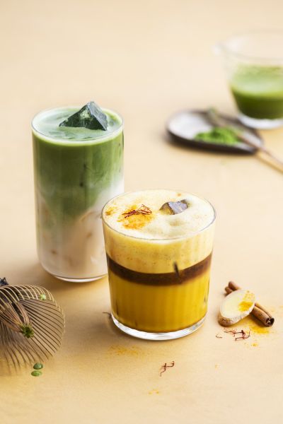 Alpro Barista Combo Iced Manifesto Macchiato And Iced Matcha &mdash; professional food photography by Foodphoto